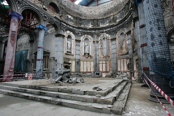 6.2.11 BISHOP O'REILLY ANNOUNCES DETAILS ON THE RESTORATION OF ST MEL'S CATHEDRAL LONGFORD.
Bishop Colm O' Reilly of Ardagh and Clonmacnoise yesterday(6.2.11) announced details on the restoration of St Mel's Cathedral Longford and the choice of design team appointed to work on the project. Pic shows rubble in the interior of the destroyed cathedral. Pic John Mc Elroy NO REPRO FEE.